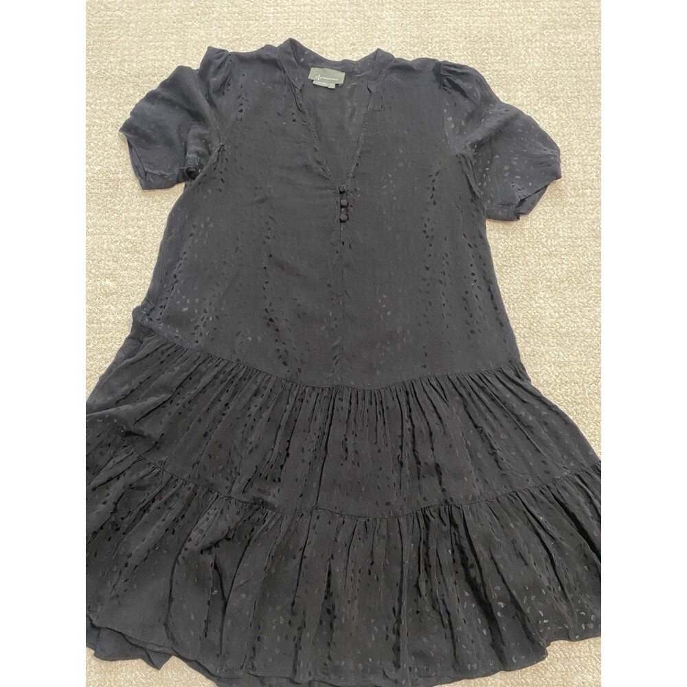 Maeve Anthropologie Sacha Jacquard Tiered Tunic Dress Size M Lined LBD Boho - Picture 16 of 16
